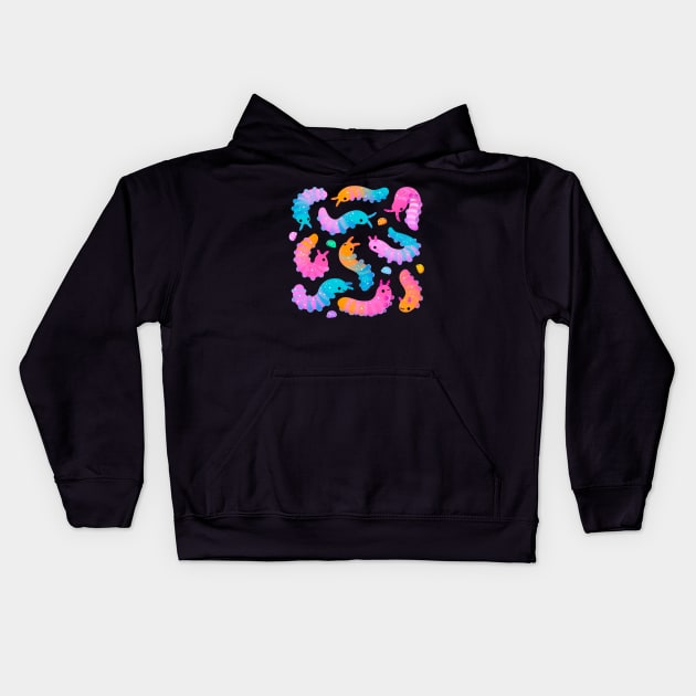 Sour velvet worm Kids Hoodie by pikaole